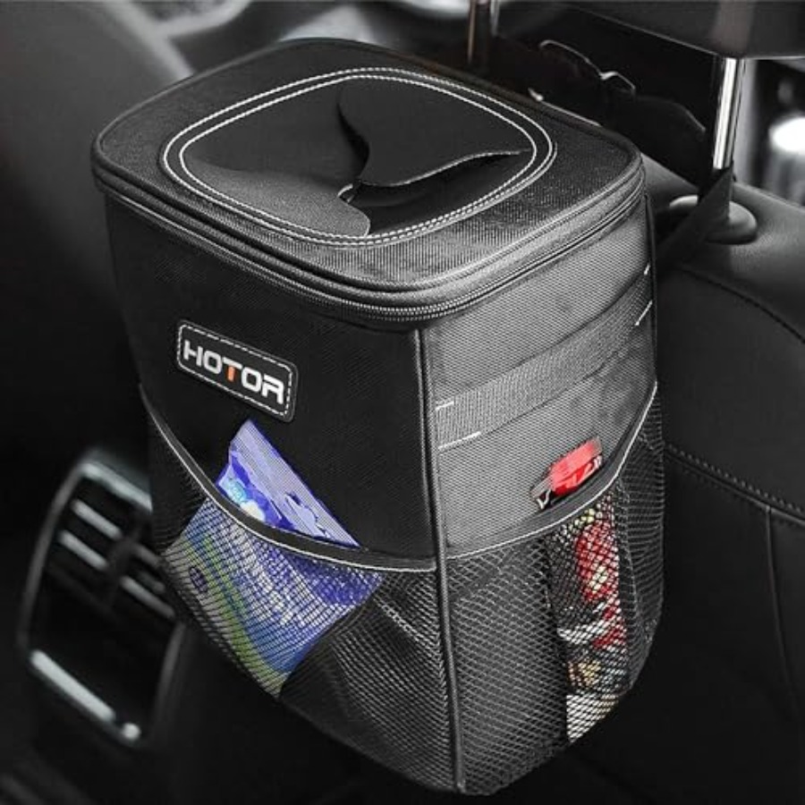 Waterproof Car Trash Can With Lid - Poubelle de voiture avec couvercle et