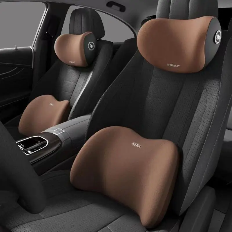 Memory Foam Car Neck Pillow Lumbar Support - Coussin de siège de voiture ergonomique