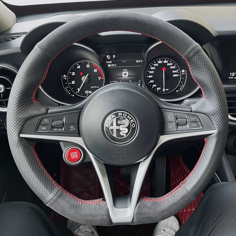 Pour Alfa Romeo Giulia Stelvio - Car Steering Wheel Cover Anti Slip Breathable avis et prix