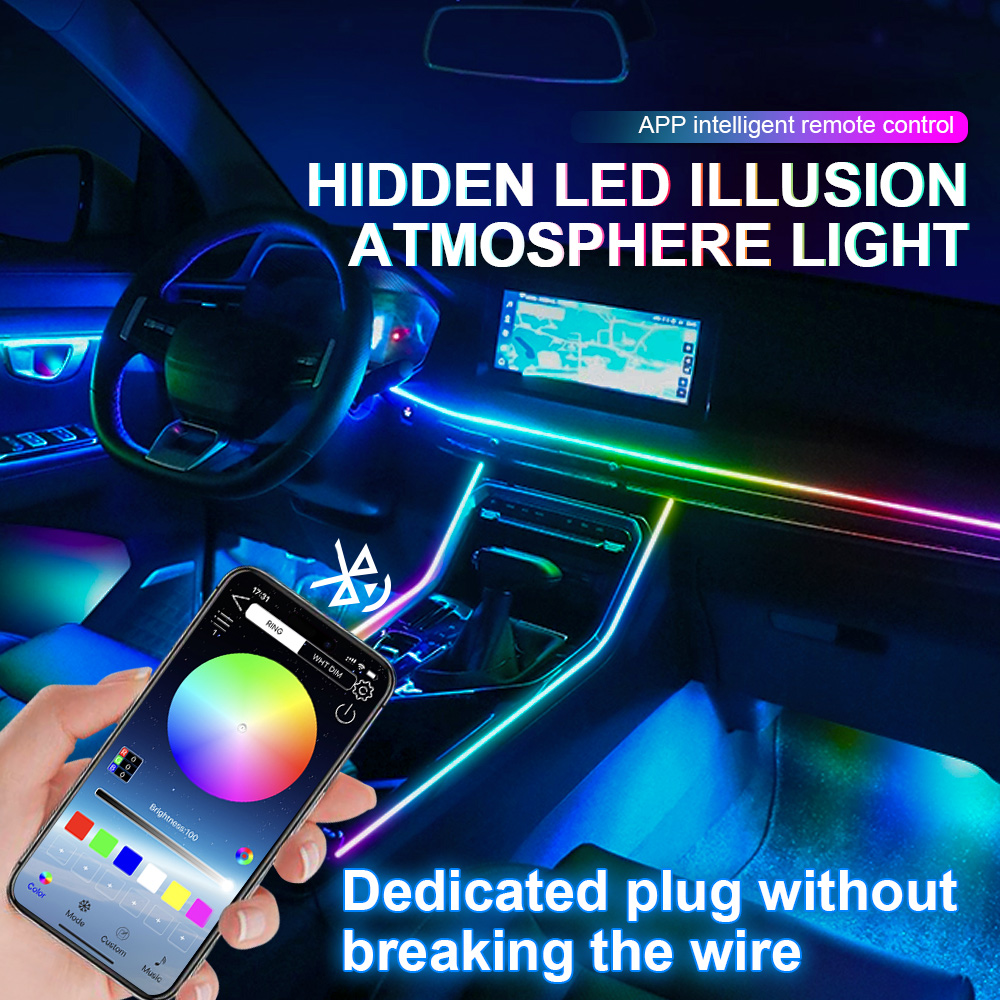 Bande LED acrylique d'éclairag - Led Ambient Interior Car Lights App Control avis et prix