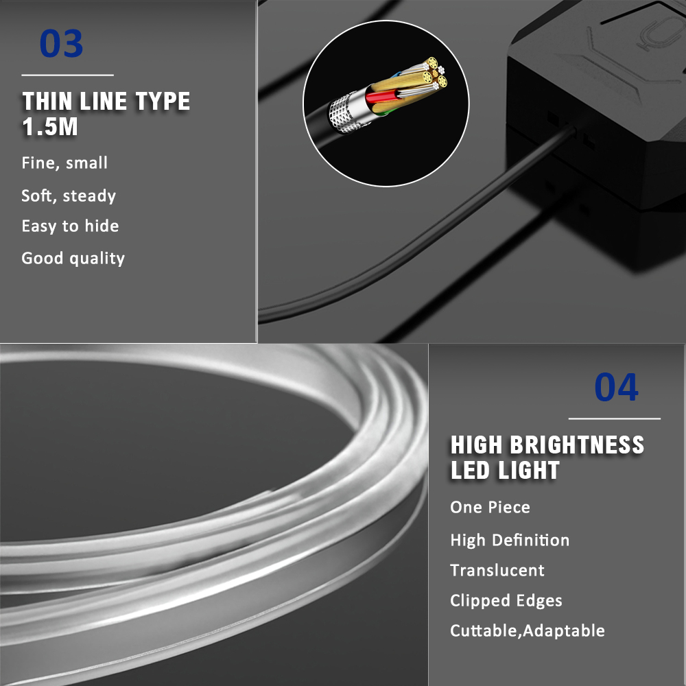 1 EN 3 Bande lumineuse LED d'a - Led Ambient Interior Car Lights App Control avis et prix