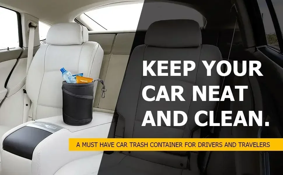 Poubelle de voiture, poubelle  - Waterproof Car Trash Can With Lid avis et prix