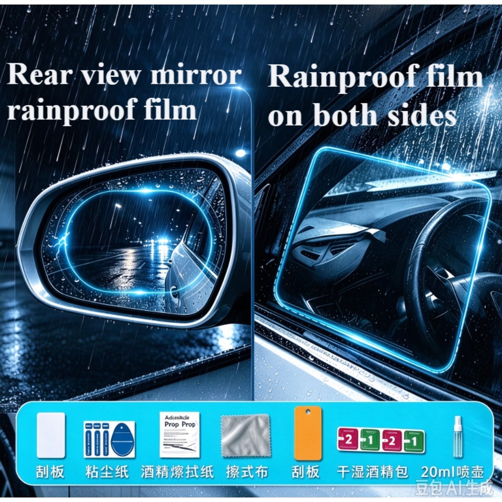 4 pièces de film anti-buée, an - Anti Glare Car Rearview Mirror Film avis et prix