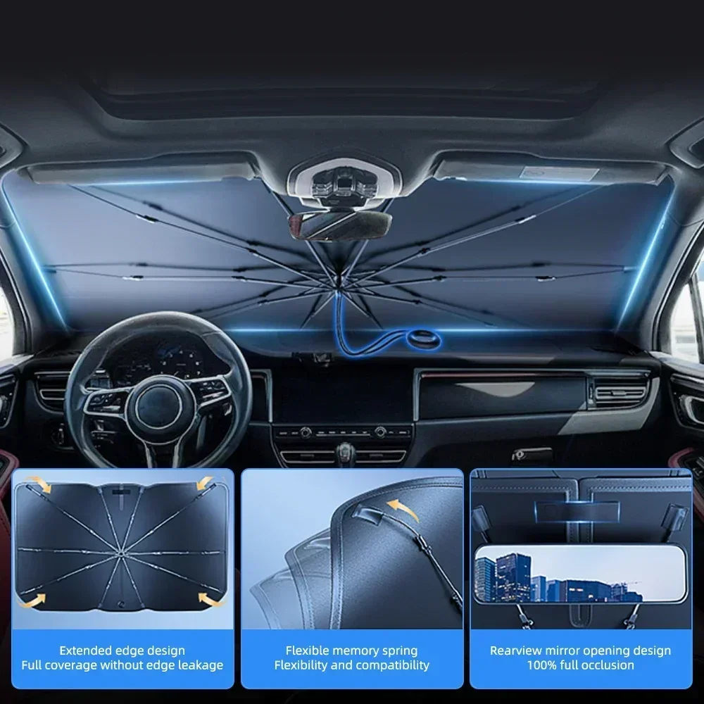 1 pièce, pare-soleil pliable p - Car Sunshade Windshield Umbrella Foldable avis et prix